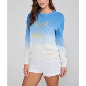 Wildfox 'Tennis + Tonic' Large Blue White Ombre knit Sweater